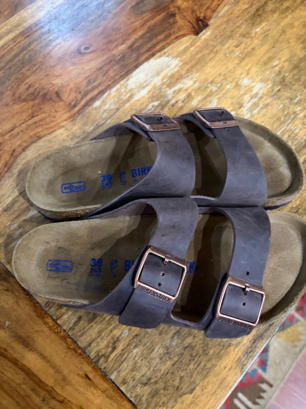 Women’s Birkenstock Arizona Leather Softbed Sandals. Sz 38. - Picture 6 of 8